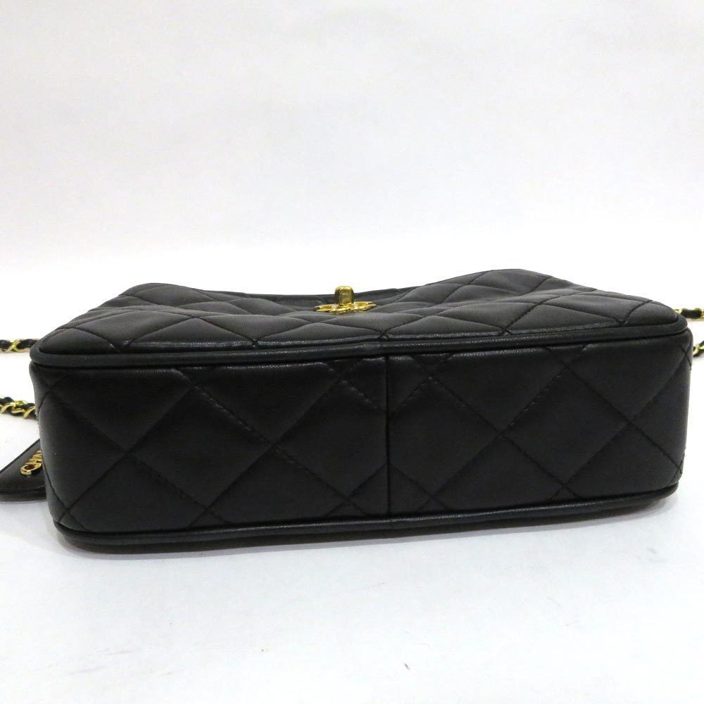 Chanel Lambskin Single Chain Shoulder Bag Matelasse Black - Picture 6 of 10